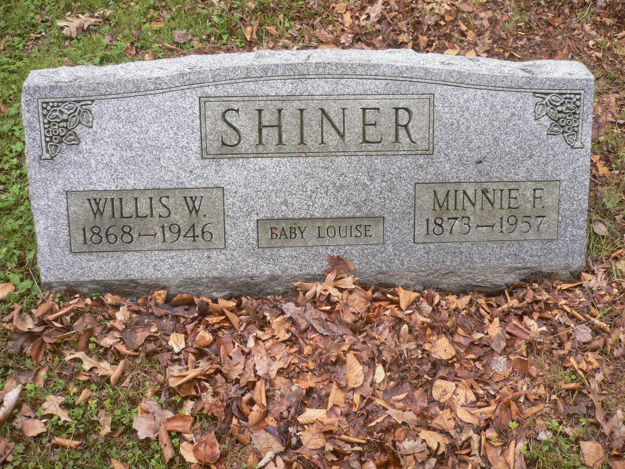Willis, Minnie & Louise Shiner gravestone